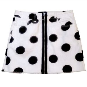 FOREVER 21 polka-dot denim miniskirt